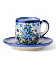 Espresso cup + plate "blue...